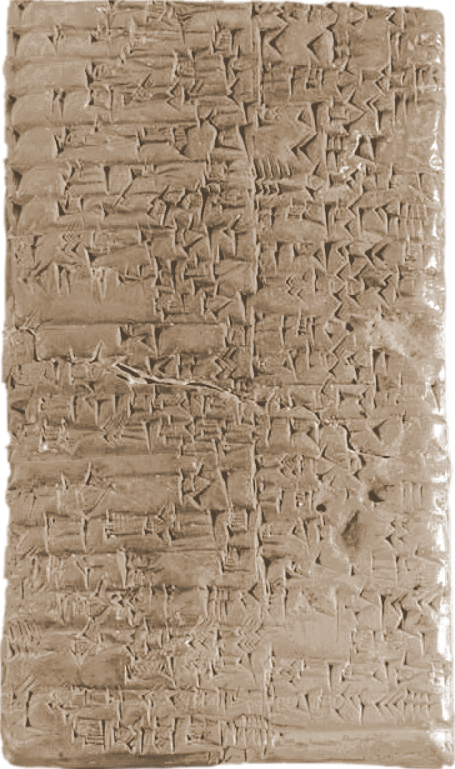 Die sumerische Königsliste auf einer Keilschrift-Tontafel Keilschrift